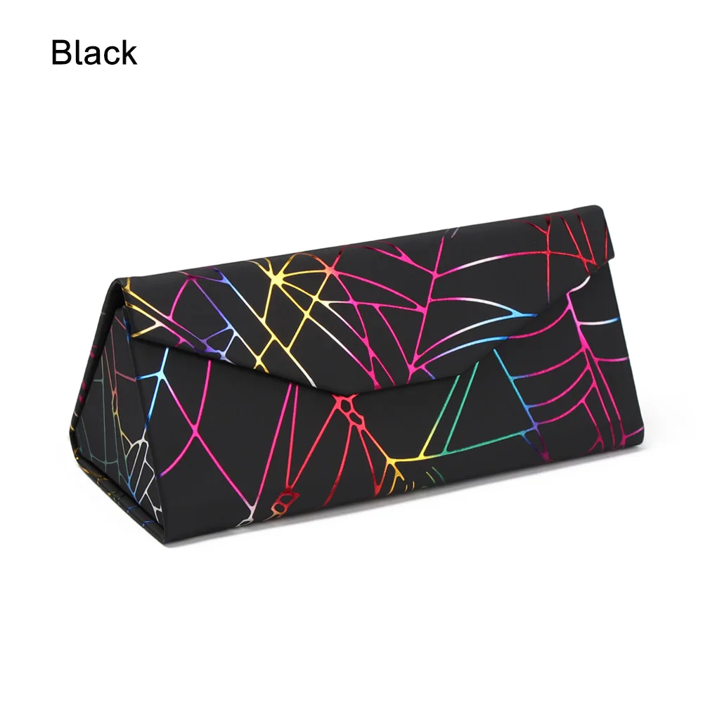 1 шт. унисекс водонепроницаемый портативный складной треугольный футляр для очков с рисунком паука Чехол для очков Солнцезащитные очки Аксессуары для очков - Цвет: black