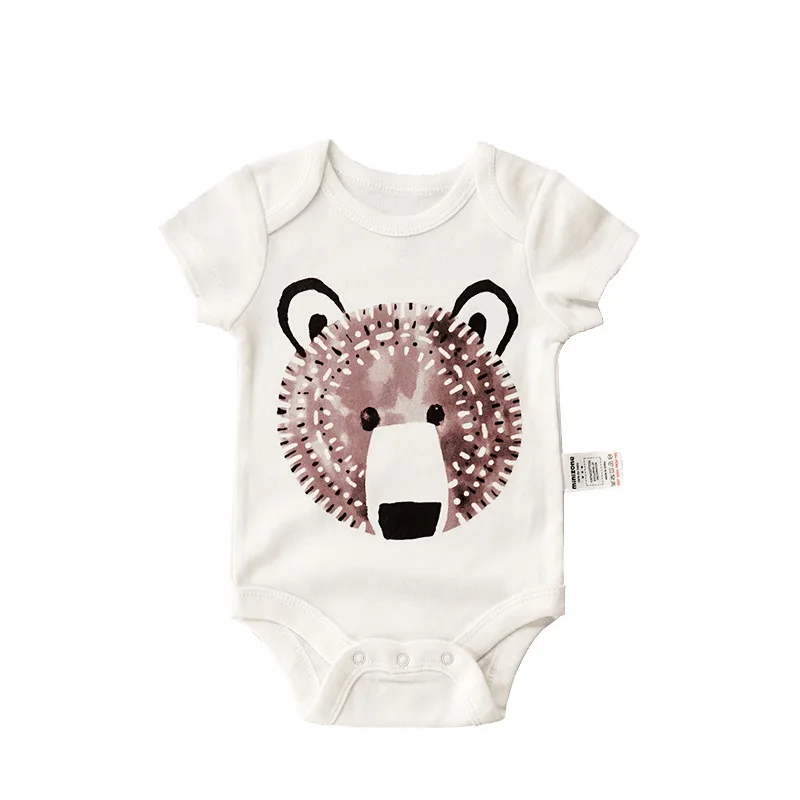 

1set/3pcs Baby's one piece suit three piece cotton short sleeve cardigan spring and summer baby creeper bottom coat