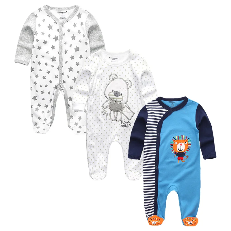 Коллекция года, 3 4 шт./партия, летняя одежда для маленьких мальчиков, roupa de bebes, комбинезон для новорожденных, Хлопковая пижама с длинными рукавами Комбинезоны для детей возрастом от 0 до 12 месяцев, одежда для малышей - Цвет: RFL3117