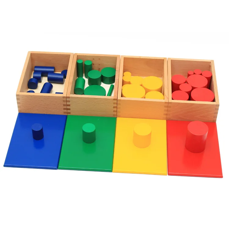  Wooden cylinder Montessori material for early childhood cognitive teaching aids math color cylindri - 4000516779427
