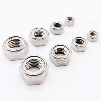 

1/5pc M3-M16 304 Stainless Steel Prevailing Torque Type All Metal Insert Hexagon Lock Nut Hex Self Locking Locknut DIN980 GB6184