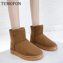 Зимние сапоги; женская обувь; зимние классические ботильоны; нескользящие ботинки на плоской подошве; теплая женская обувь на меху; Размеры 35-41; Botas Mujer Feminina; HVT540