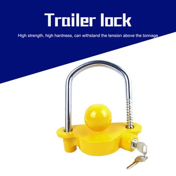 

Trailer Coupling Hitch Lock Trailer Parts Universal Tow Ball Yellow Security Anti-Theft Lock Trailer Accessories