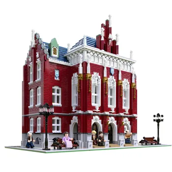 

MOC City Streetview Series The Brickstive Havana Cafe Bike Shop University Post Model Modular Building Blocks Bricks Toys Gifts