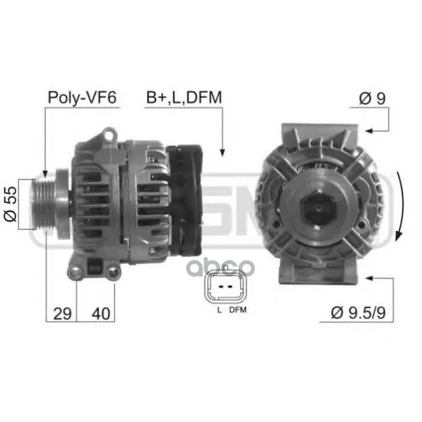 Генератор Renault Logan, Clio, Laguna, Megane, Scenic(14v 98a) Era арт. 210397
