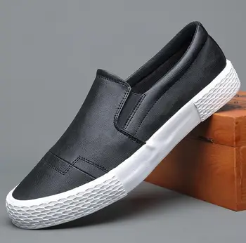 

Men Shoes Leather Casual Spring Autumn New Hot Simple Fashion Flat Shoes Cool Loafers Leather Shoes