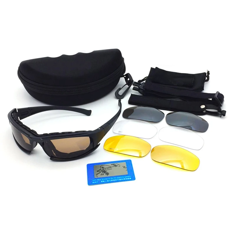 Хорошие(тактические) очки для срельбы мужские Поляризованные ультра-легкие ночного видения на открытом воздухе Защитные спортивные очки для езды на велосипеде - Цвет: A