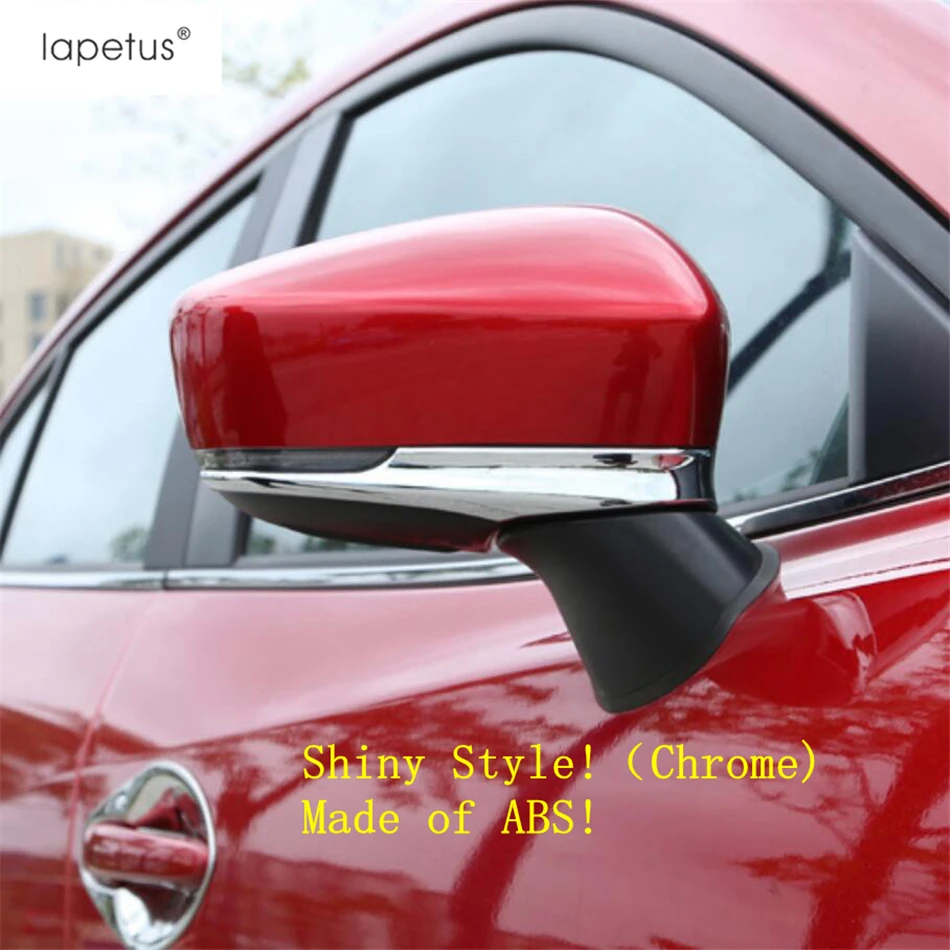 Lapetus Accessories Fit For Mazda 6 Chrome Outside Door Rearview Mirror Rubbing Strip Protector Molding Cover Kit Trim