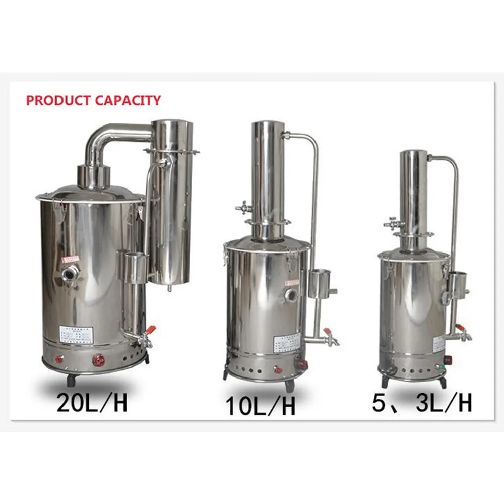 20L Distilled Water Machine Electric Water Distiller Pure Water Distillation  Equipment Stainless Steel Automatic Control