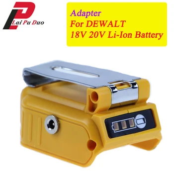 

Converter Adapter with 12V 5A DC Interface and Clip For DEWALT 18V 20V Li-Ion Battery Dual USB and LED Display