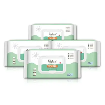 

80Pcs Alcohol Disinfection Pads Sterilization Flip-Top Skin Cleaning Wet Wipes 75 Degree Disinfection Wipes 80pc / Package Free