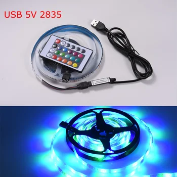 

luces led светодиодная лента 1M 2M 3M USB strip LED Strip 4M 5M 24Key led 3m Light rgb SMD 2835 tv backlight led lights luz