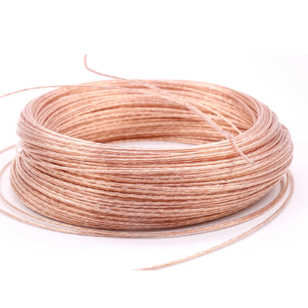 1 6mm 4N Pure Copper Wire Headphone Cable Audio Interconnect Cable With Cover 10 50 Meter