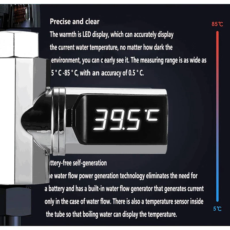 

LED Display Visible Temperature Sensor Indicator Bathing Household Appliances New Arrivals