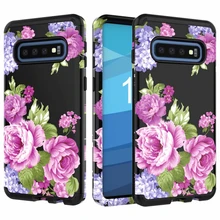 Ударопрочный чехол с мраморным цветком для Iphone 11 pro max для samsung S10 S10e Plus, гибридный защитный чехол из жесткого поликарбоната+ ТПУ 3 в 1