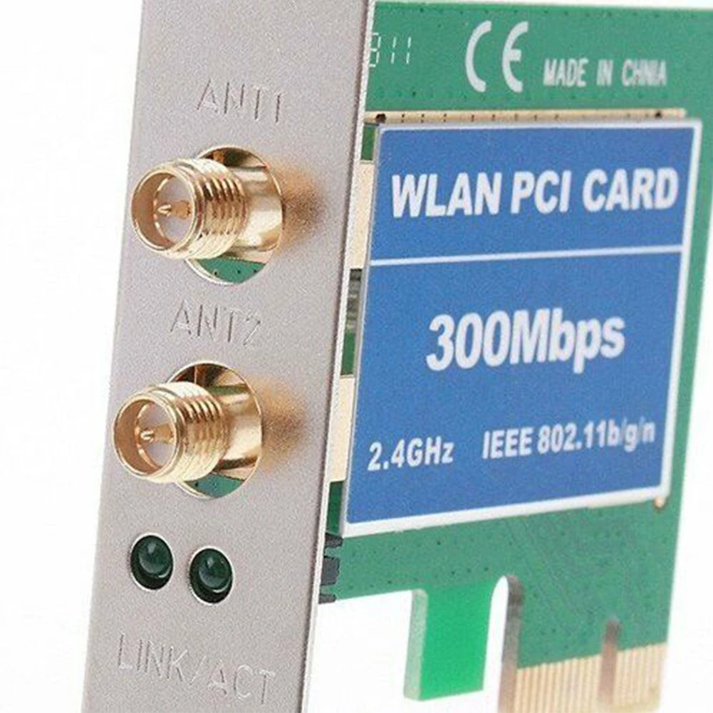 Настольная Высокая совместимость беспроводная карта Wi-Fi Портативная с антеннами WLAN для ноутбука PCI-e аксессуары быстрая Удобная 300 Мбит/с