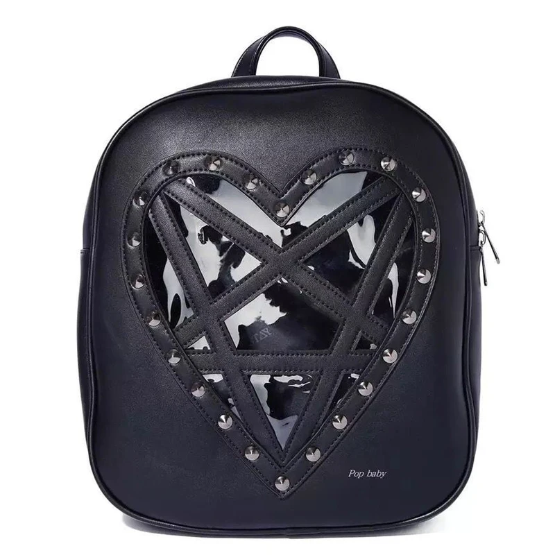 Punk Rock Black Pu Leather Handbags 