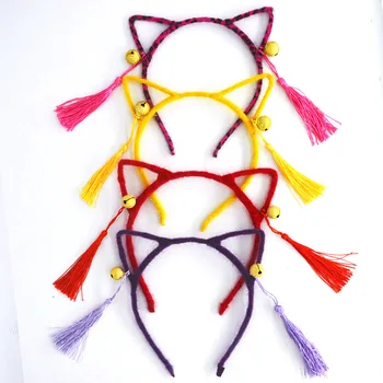 

Party Girls Women Cute Cat Fox Ear Headband Tassels Anime Cosplay Costume Bell Hair Band Gift home decor wedding birthday