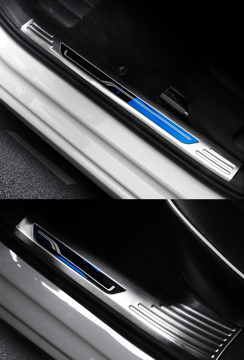 Lsrtw2017 Car Door Sill Threshold Strip Trims for Skoda Octavia a7 Interior Accessories Metal