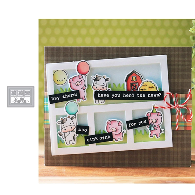 

JC Hello Rectangle Frame Metal Cutting Dies for Scrapbooking Craft Mold Cut Die Stencil Handmade Paper Card Make Template Decor