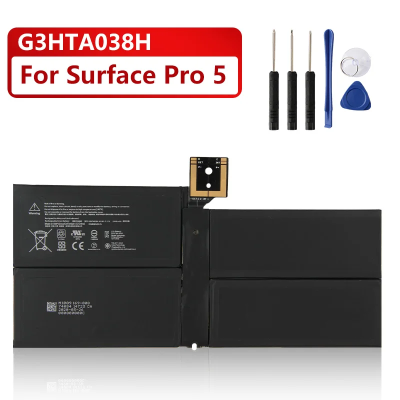 

Original Replacement Battery G3HTA038H For Microsoft Surface Pro 5 Pro5 DYNM02 Authentic Tablet Battery 5940mAh