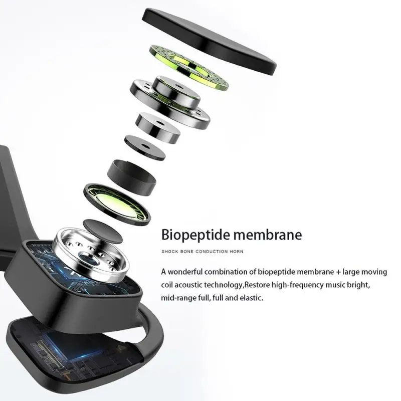 V11 Bone Conduction Bluetooth Headphone Wireless Sport Bluetooth Stereo Ear-hook Wearable Headphone - ANKUX.COM