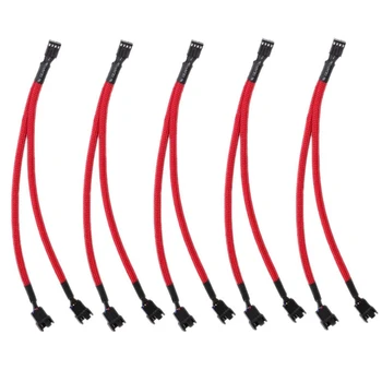 

5Pcs 4 Pin Extension Cable PWM Fan Splitter Cable Splitter CPU Fan Sleeved Adapter Lead Line Connector Cable Red