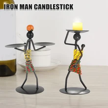 

Vintage Metal Candlestick Humour Girl Tray Candle Holders Character Sculpture Candle Holder Nordic Christmas Ornaments Decor