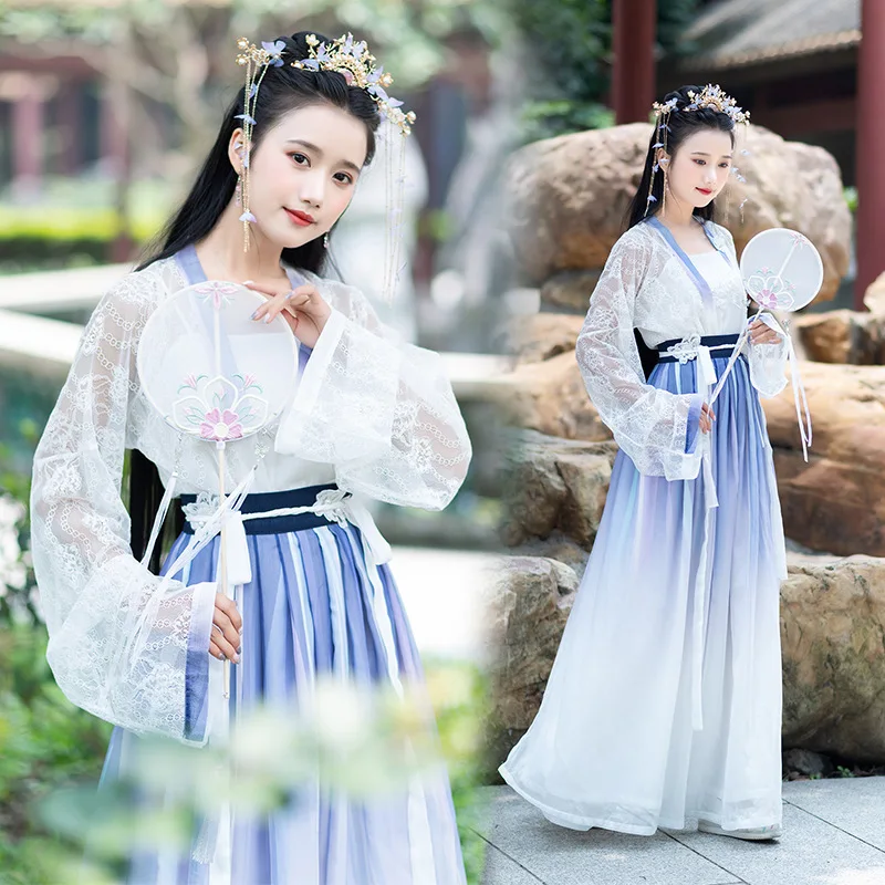 

Photo Shoot New Style Traditional Chinese Clothing Women's Adult Daily Life Lace Cardigan Embroidered Camisole Gradient Waist-Ja