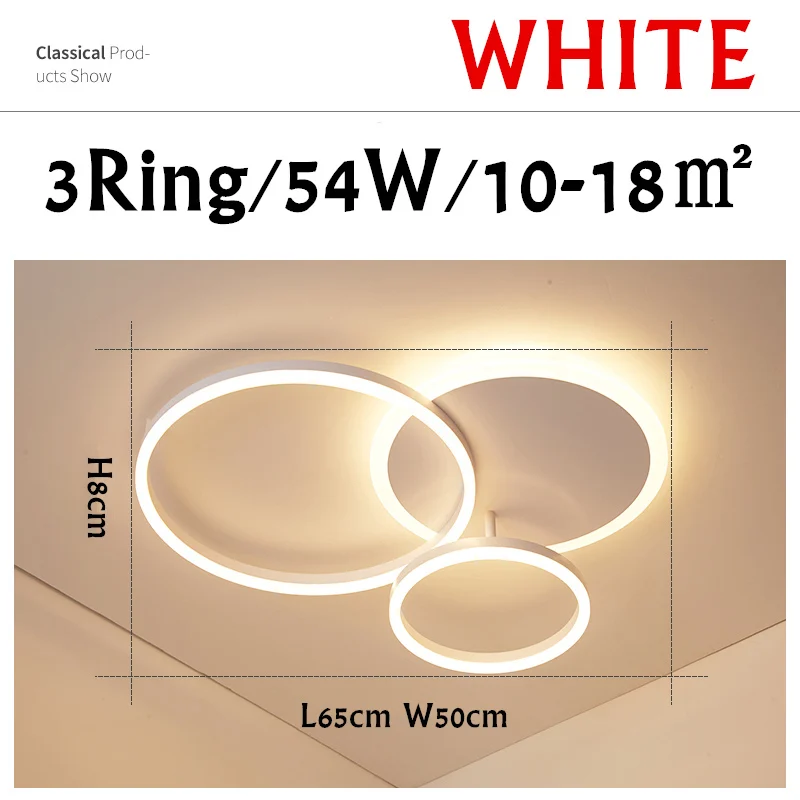 White- 3lights Современный дизайнерский светодиодный потолочный светильник, акриловое белое регулируемое потолочное освещение, блеск для гостиной, столовой, светильник, светильник - Цвет корпуса: White- 3lights