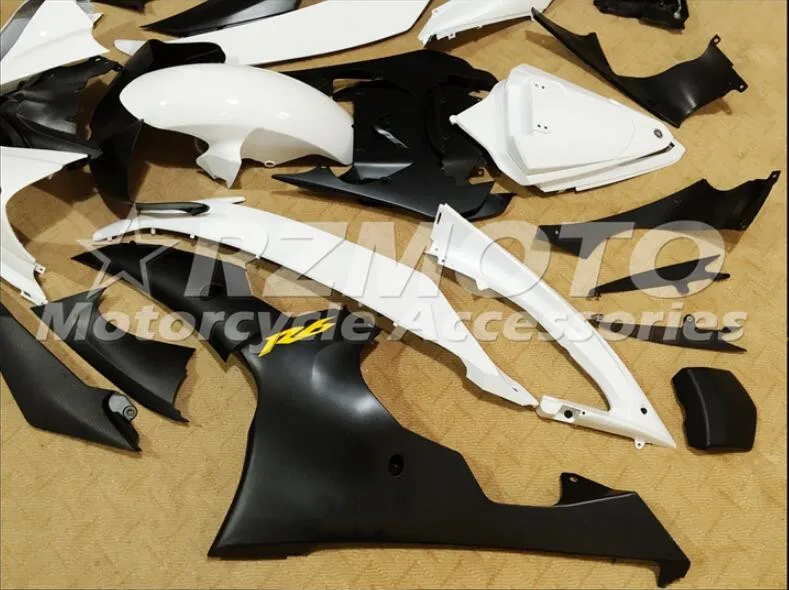 Набор впрыскивателей Мотоцикл Обтекатели Fit для YAMAHA YZF-R6-600 2008- 08-16 обтекателя Кузов Набор белого крутые футболки