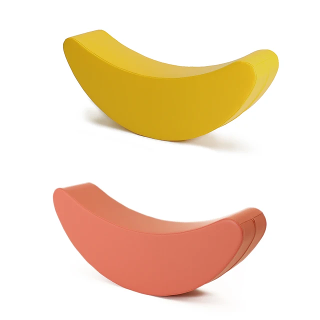YLWCNN European Standard Soft Rocking Early Education Hall Children Soft Bag Stool Banana Rocking Fun Wooden Horse Teaching Toys 1