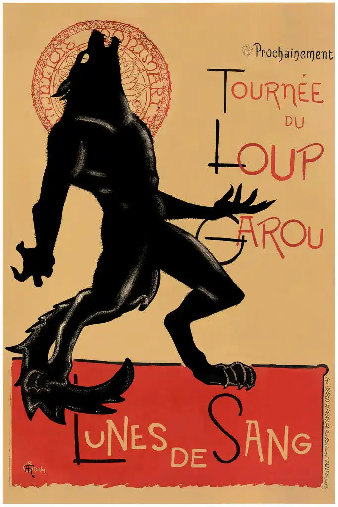 Loup Garou Noir Black Werewolf Chat Noir Parody Silk Poster Decorative Wall Painting 24x36inch Painting Calligraphy Aliexpress