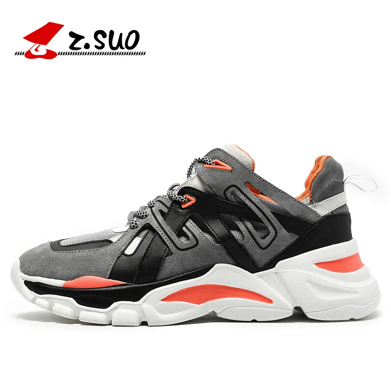 

ZSUO Men Trail Trainers Height Increasing Outsole Breathable Mesh Upper Sneakers For Male Skateboarding Shoes ZS2285CF-2