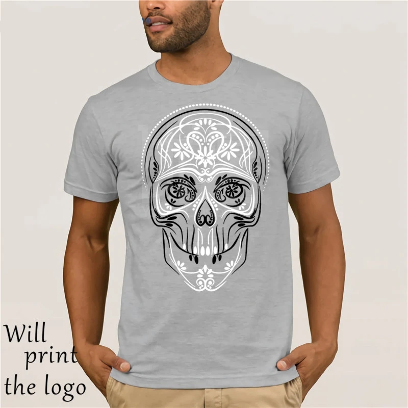 Alla moda di Strada Del Cranio Tee Magliette e camicette T-Shirt Manica Corta Nero Bianco Della Camicia 2018 degli uomini del