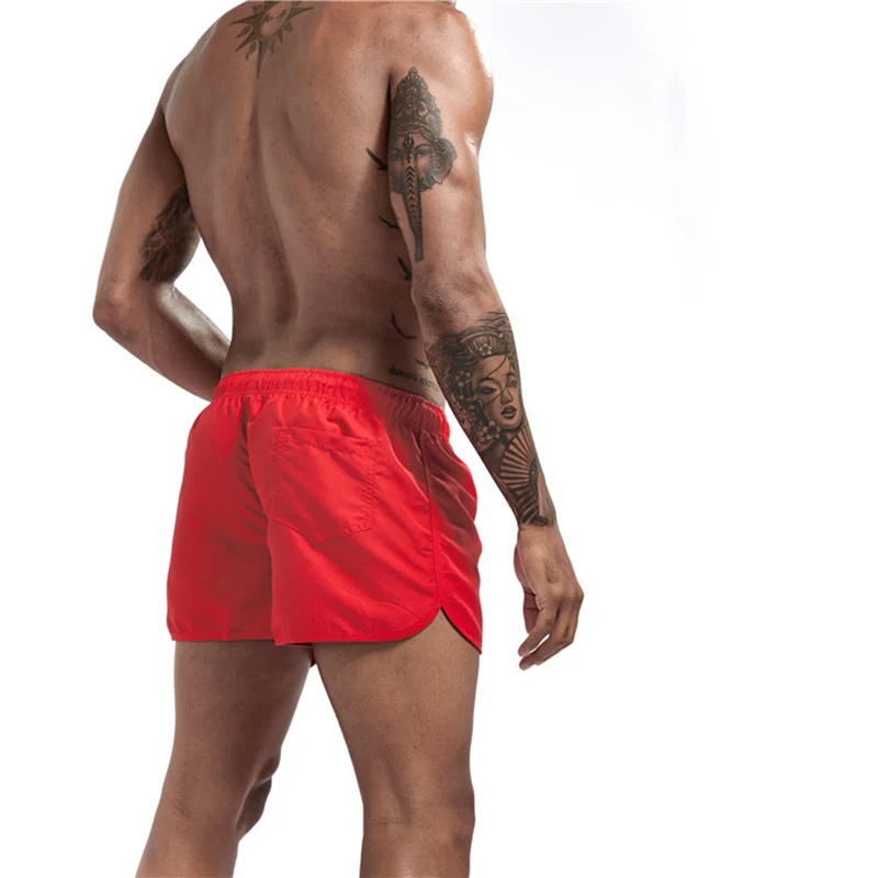 masculina cor sólida praia board-shorts maiôs correndo