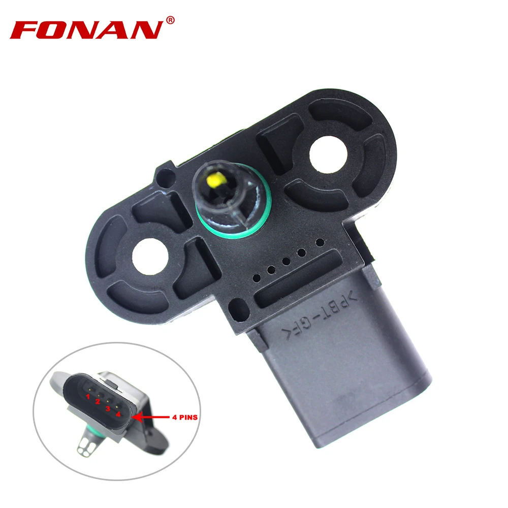 Sensore Di Pressione Assoluta Collettore Map Per Volkswagen Polo 9N 1.2 12V Hatchback Benzina Azq 2001 - 2005 0261230031 06B906051