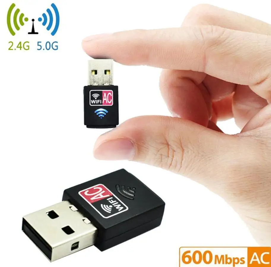 802.11ac беспроводной USB Wifi адаптер Nano-Sized USB Ethernet Сетевая карта 600 Мбит/с 2,4G 5 ГГц ПК WiFi приемник AC WiFi ключ