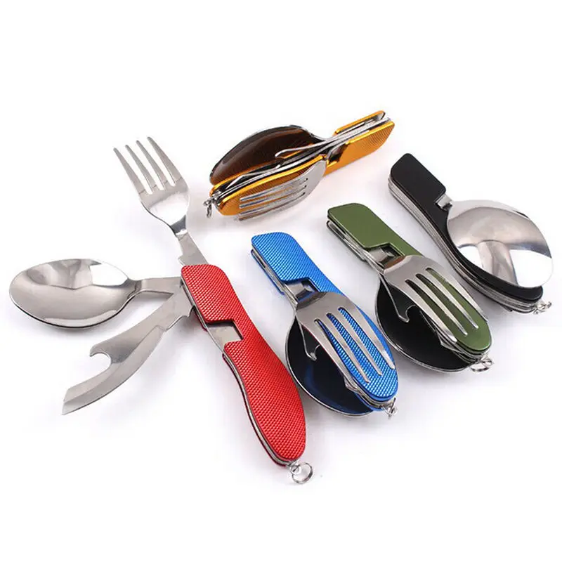 

Multi-functional Knife Camping Folding Knife, Fork And Spoon Combination Tableware Stainless Steel Portable Splittable Typing Cr