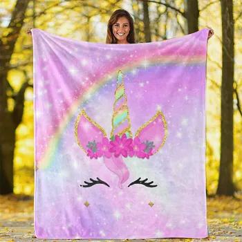 

Unicorn Animal Print Blanket For Adults Kids Watching Reading Winter Warm Wearable Throw Blankets