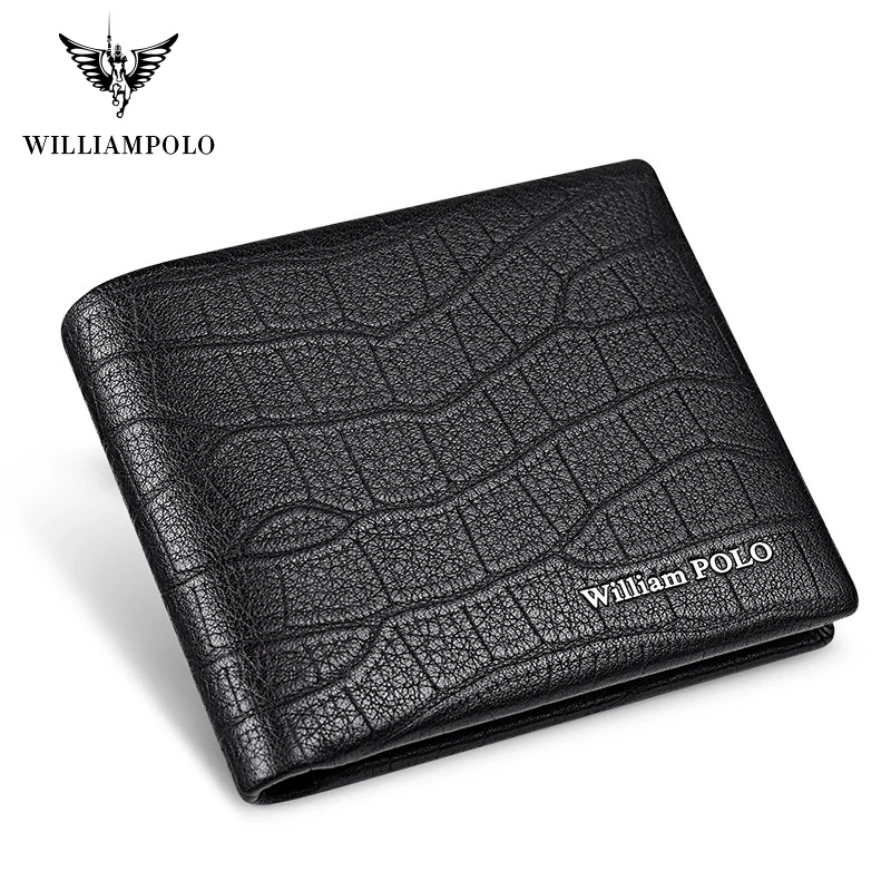 The first layer cowhide wallet men's horizontal and vertical multi-function crocodile pattern multi-digit card holder ID | Багаж и