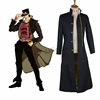 JoJo's Bizarre Adventure-disfraz de Jotaro Kujo, chaqueta de abrigo negra de Anime, trajes de fiesta de Halloween hechos a medida ► Foto 2/5
