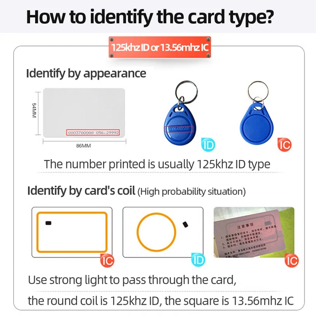 5YOA 100pcs TK4100 EM4100 Read Only RFID 125KHz Color Proximity Keyfobs Key RFID Card Chip for Access Control Time Attendance 6