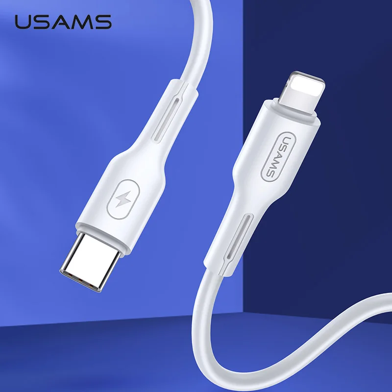 

USAMS PD Type C to Lighting Fast Charging Cable 18W for iPhone 11 Pro Max 8 XR XS Macbook PD Charger data cord USB C USB-C Cable