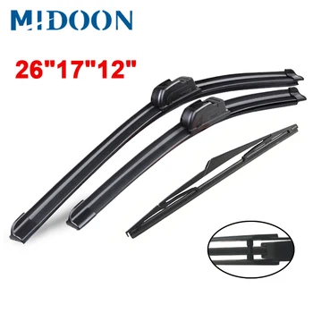 

MIDOON Wiper Front & Rear Windscreen Wiper Blades Set For Nissan Qashqai J11 2013 2014 2015 2016 2017 2018 2019 2020 26"17"12E1