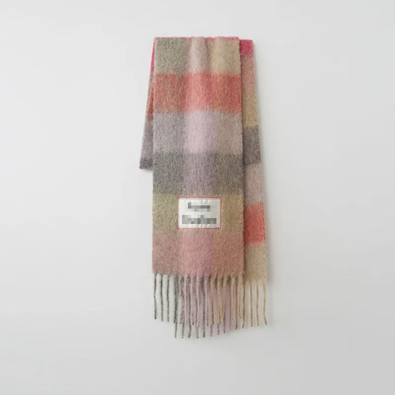 Кашемировая шаль для осени и зимы, зимний модный цветной клетчатый шарф согревает студенческие шеи и толстые шали