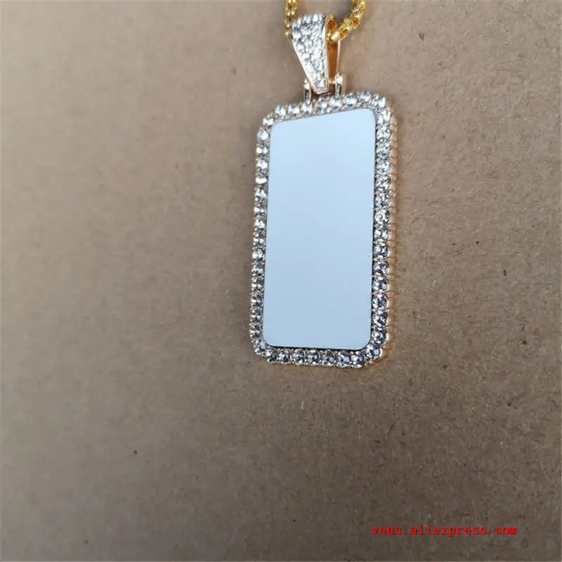 sublimation blank rectangle photo necklaces pendants Valentines Day gift hot tranfer printing consumable  10pcs/lot 6