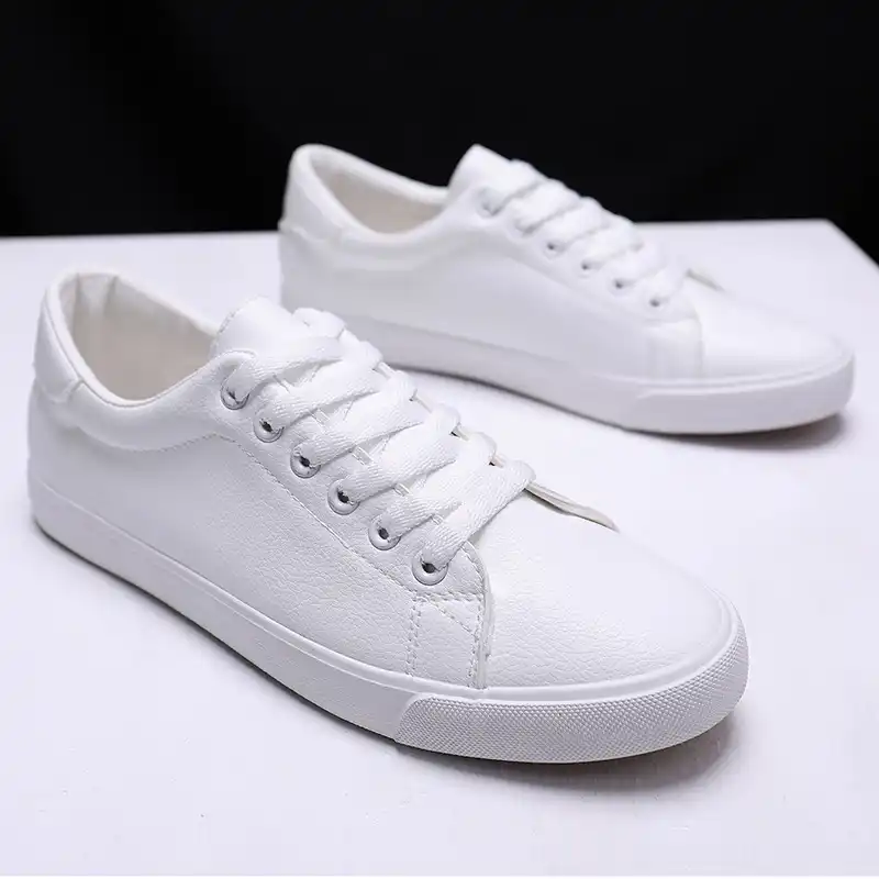 Zapatillas de cuero hombre blancas Clearance