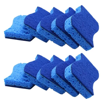 

10 Pack Non-Scratch Cellulose Scrub Sponge Kapok Cotton Dishwashing Brush, Dual-Sided Dishwashing Sponge for Kitchen