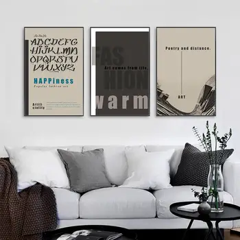 

Home Decoration Painting Nordic Black And White Canvas Abstract Retro Poster Coffee Shop Living Room Hanging Picture Frameless